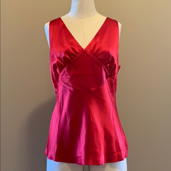 Tops - COPY - Red Silk Camisole Tank Top